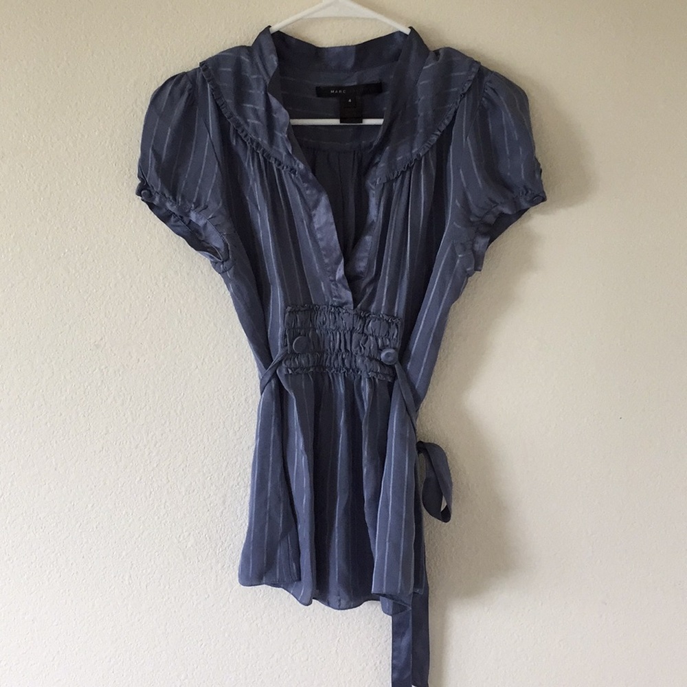 Marc jacobs blue silk top blouse